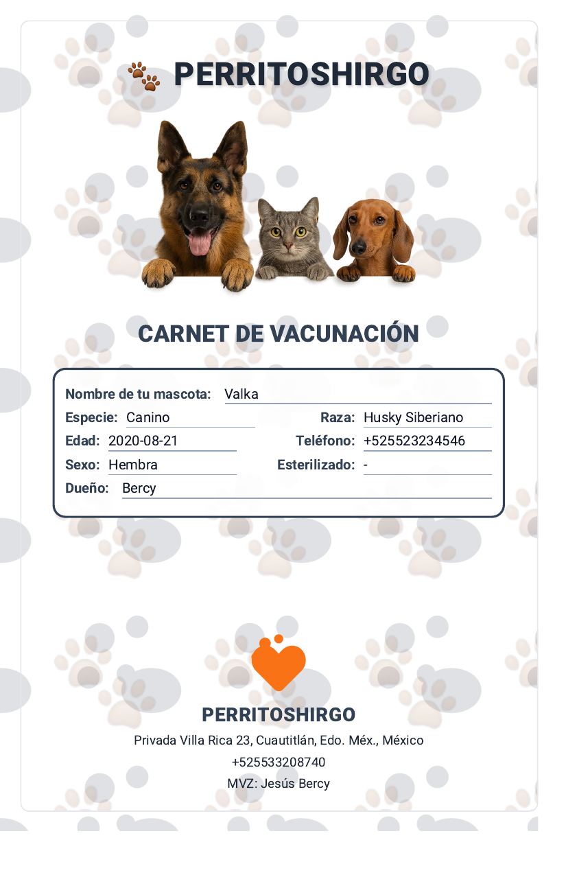 Carnet de vacunación generado desde psDoctor